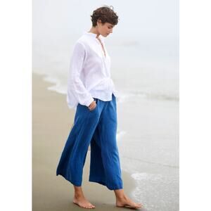 Gorsuch Clea Crop Linen Pant by CP Shades Blue